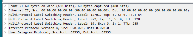 Wireshark MPLS tag stack